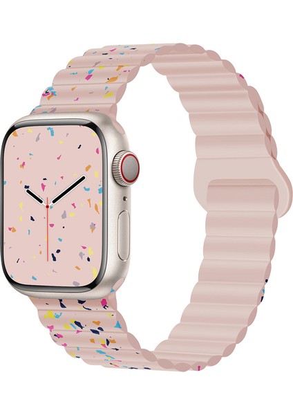 Apple Watch Series 10 42MM/9 8 7 41MM/SE (2023) Se (2022) Se 6 5 4 40MM/3 2 1 38MM Için Manyetik Silikon Kayış - Pembe (Yurt Dışından) indirimleri
