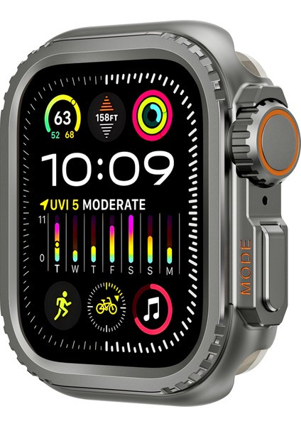 Apple Watch Series 9/8/7 45MM Spor Saat Koruyucu Kılıf - Gri Metal Kasa (Yurt Dışından)