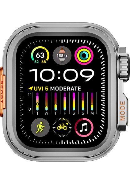 Apple Watch Series 9/8/7 45MM Spor Saat Koruyucu Kılıf - Gri Metal Kasa (Yurt Dışından) fiyatları