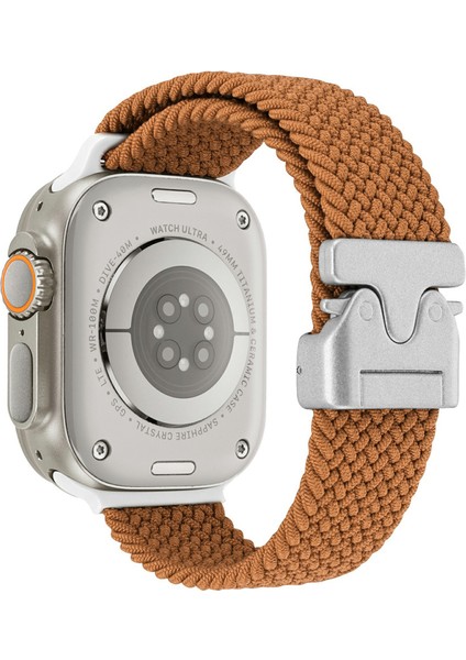Apple Watch Series 10 Ultra 9 8 7 Se 6 5 4 3 2 1 46MM 49MM 45MM 44MM 42MM Paraşüt Tokalı Naylon Saat Kayışı - Kahve (Yurt Dışından)