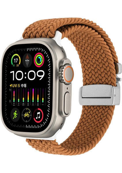 Apple Watch Series 10 Ultra 9 8 7 Se 6 5 4 3 2 1 46MM 49MM 45MM 44MM 42MM Paraşüt Tokalı Naylon Saat Kayışı - Kahve (Yurt Dışından) fırsatları