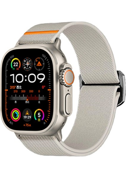 Apple Watch Series 10 46MM/ULTRA 2/ultra 49MM/SERIES 9 8 7 45MM/SE (2023) Se (2022) Se 6 5 4 44MM/3 2 1 42MM Bant-Starlight Için Naylon Kayış (Yurt Dışından) fırsatları