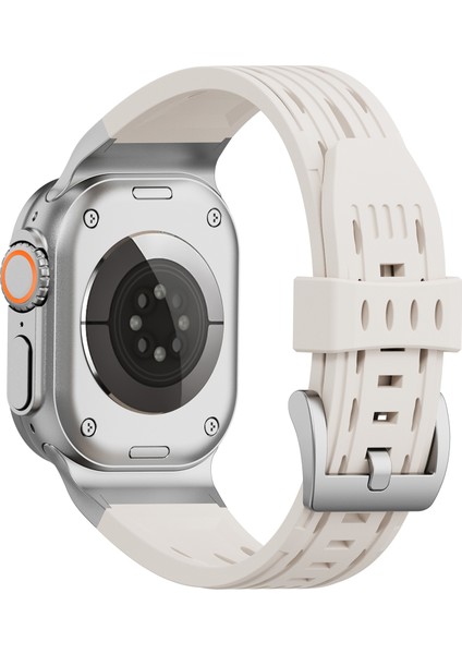 Apple Watch Series 10 46MM/ULTRA 2/ultra 49MM/9 8 7 45MM/SE (2023) Se (2022) Se 6 5 4 44MM/3 2 1 42MM Için Çoklu Delikli Saat Kayışı - Starlight (Yurt Dışından)