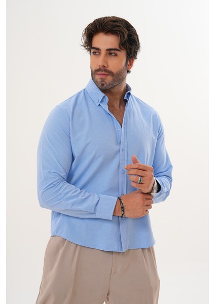 Gömlek Pamuklu Oxford Kumaş Yıkamalı Regular Mevsimlik Erkek Gömlek modelleri