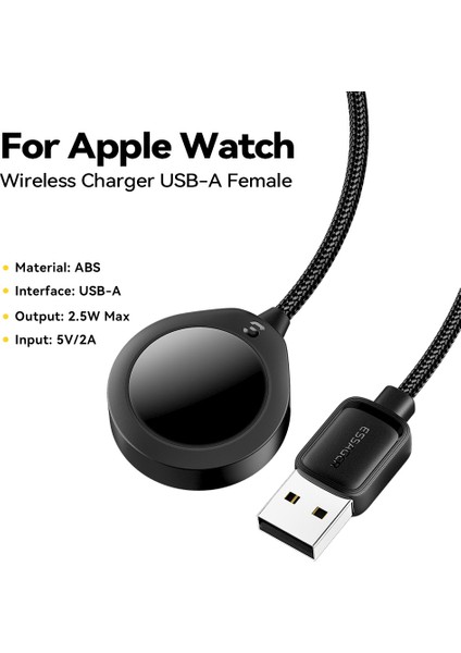 Essager Apple Watch USB Kablosu Manyetik Abs Su Damlası Şeklinde Kablosuz Şarj Cihazı - Siyah (Yurt Dışından) fiyatları