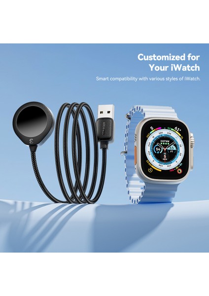 Essager Apple Watch USB Kablosu Manyetik Abs Su Damlası Şeklinde Kablosuz Şarj Cihazı - Siyah (Yurt Dışından) indirimleri