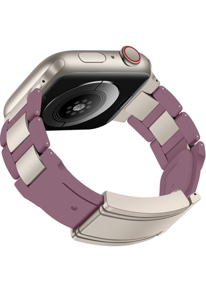 Apple Watch Series 10 42MM/9 8 7 41MM/SE (2023) Se (2022) Se 6 5 4 40MM/3 2 1 38MM Paslanmaz Çelik + Ka Kayış - Mor + Yıldız Işığı Tokası (Yurt Dışından) fiyatları