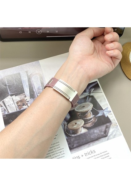 Apple Watch Series 10 42MM/9 8 7 41MM/SE (2023) Se (2022) Se 6 5 4 40MM/3 2 1 38MM Paslanmaz Çelik + Ka Kayış - Mor + Yıldız Işığı Tokası (Yurt Dışından) modelleri