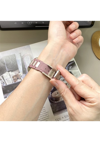 Apple Watch Series 10 42MM/9 8 7 41MM/SE (2023) Se (2022) Se 6 5 4 40MM/3 2 1 38MM Paslanmaz Çelik + Ka Kayış - Mor + Yıldız Işığı Tokası (Yurt Dışından) fırsatları