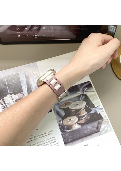 Apple Watch Series 10 42MM/9 8 7 41MM/SE (2023) Se (2022) Se 6 5 4 40MM/3 2 1 38MM Paslanmaz Çelik + Ka Kayış - Mor + Yıldız Işığı Tokası (Yurt Dışından) indirimleri