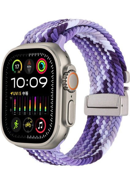 Apple Watch Series 10, 9, 8, 7, Se, 6, 5, 4, 3, 2, 1, 42 Mm, 41 Mm, 40 Mm, 38 mm Paraşüt Tokalı Naylon Örgülü Saat Kayışı - Renkli Mor (Yurt Dışından) fiyatları