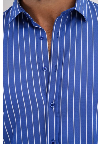 Gömlek Çizgili Pamuklu Mevsimlik Regular Erkek Gömlek modelleri