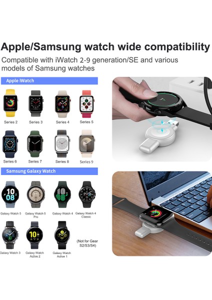 X512 Apple Samsung Evrensel Saat Şarj Cihazı Mini Manyetik Kablosuz Şarj Pedi Tip-C + USB Fişli - Beyaz (Yurt Dışından) indirimleri