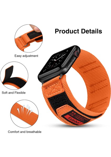 Apple Watch Series 10 42MM/9 8 7 41MM/SE (2023) Se (2022) Se 6 5 4 40MM/3 2 1 38MM Için Kalebol 3 Halkalı Naylon Kayış - Siyah (Yurt Dışından) fiyatları