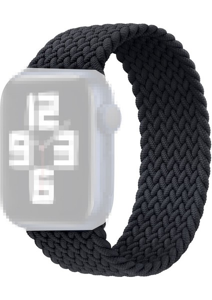 Apple Watch Series 10 46MM/ULTRA 2 Ultra 49MM/9 8 7 45MM/SE (2023) Se (2022) Se 6 5 4 44MM/3 2 1 42MM Için Elastik Naylon Saat Kayışı Yedek Saat Kayışı 24MM [boyut: L] - Siyah (Yurt Dışından)