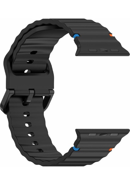 Apple Watch Series 10 46MM/ULTRA 2 Ultra 49MM/SERIES 9 8 7 45MM/SE (2023) Se (2022) Se 6 5 4 44MM/3 2 1 42MM Bant Için Silikon Kayış - Siyah (Yurt Dışından) fırsatları