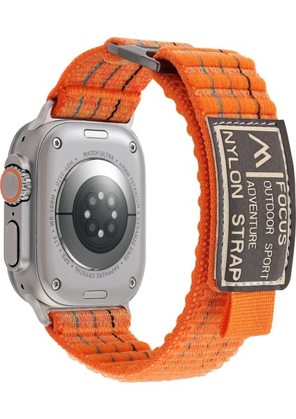 Apple Watch Series 10 46MM/ULTRA 2 Ultra 49MM/9 8 7 45MM/SE (2023) Se (2022) Se 6 5 4 44MM/3 2 1 42MM Için Kalebol Naylon Spor Kordon - Turuncu (Yurt Dışından)