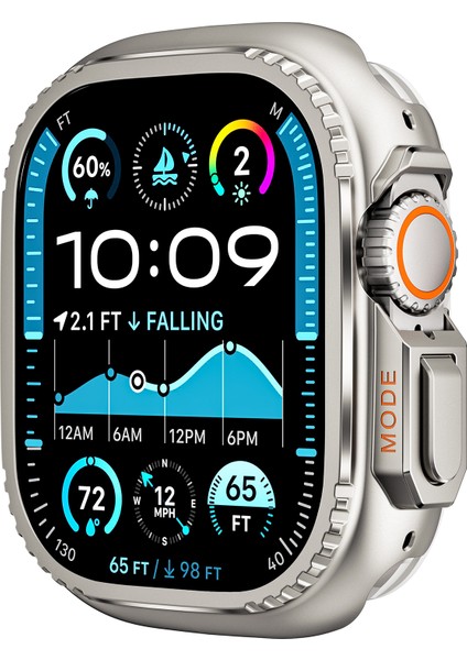 Apple Watch Ultra 2 49 mm Koruyucu Saat Kılıfı Kapağı - Titanyum Metal Kasa (Yurt Dışından)