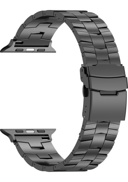 Apple Watch Series 10 42MM/9 8 7 41MM/SE (2023) Se (2022) Se 6 5 4 40MM/3 2 1 38MM Titanyum Alaşımlı Bant Pirinç Sivri Dokulu Bilek Kayışı-Siyah (Yurt Dışından) fırsatları