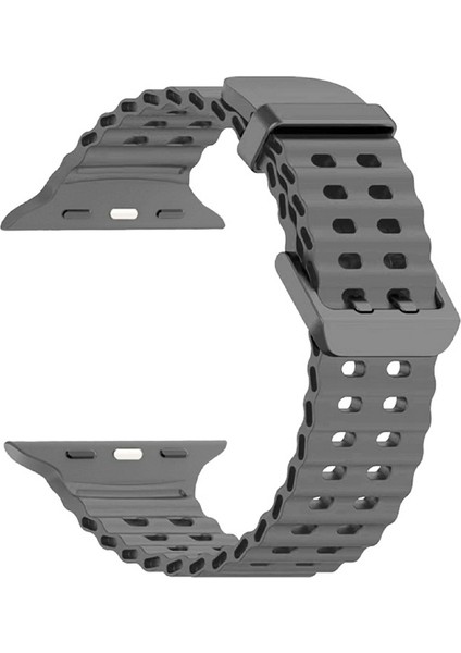 Apple Watch Series 10 46MM/ULTRA 2 Ultra 49MM/SERIES 9 8 7 45MM/SE (2023) Se (2022) Se 6 5 4 44MM/3 2 1 42MM Için Silikon Kayış - Koyu Gri (Yurt Dışından) indirimleri
