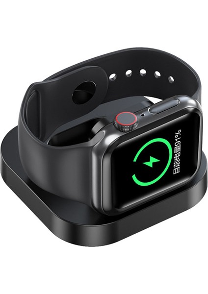 JJT-A56 Apple Watch Series 1-8 Katlanabilir Akıllı Saat Şarj Cihazı Mini Manyetik Kablosuz Şarj Pedi - Siyah (Yurt Dışından)