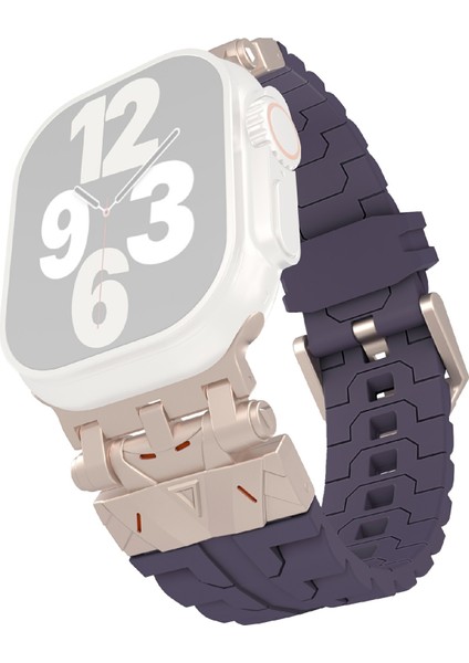 Apple Watch Series 10 46MM/ULTRA 2 Ultra 49MM/SERIES 9 8 7 45MM/SE (2023) Se (2022) Se 6 5 4 44MM/3 2 1 42MM Için Silikon Kayış - Mor (Yurt Dışından)