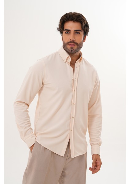 Gömlek Örme Petek Kumaş Mevsimlik Likralı Regular Erkek Gömlek