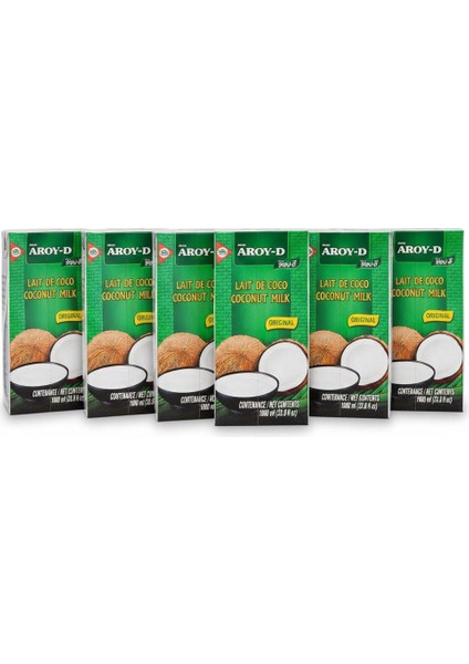 Aroy D Hindistan Cevizi Sütü 1 Lt 6lı Set