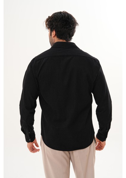 Gömlek Erkek Pamuklu Kadife Kumaş Likralı Mevsimlik Regular Gömlek fırsatları