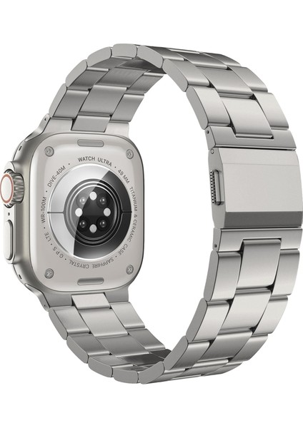 Apple Watch Series 10 46MM/ULTRA 2/ultra 49MM/9 8 7 45MM/SE (2023) Se (2022) Se 6 5 4 44MM/3 2 1 42MM Paslanmaz Çelik Bant-Titanyum (Yurt Dışından)