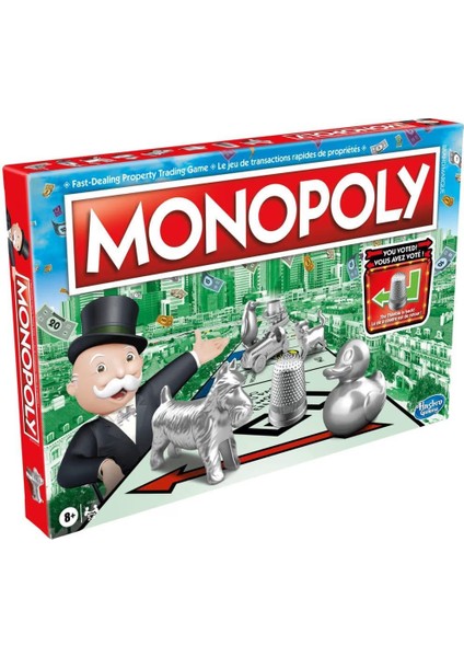 Monopoly Yeni Piyon Serisi | 8+ Yaş Kutu Oyunu, 2-6 Oyuncu, 8 Farklı Metal Figür Kutu Oyunu