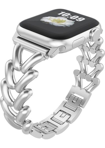 Kalebol Apple Watch Series 10 42MM/9 8 7 41MM/SE (2023) Se (2022) Se 6 5 4 40MM/3 2 1 38MM Saat Bandı Çinko Alaşımlı Kayış V Şeklinde-Gümüş (Yurt Dışından) indirimleri