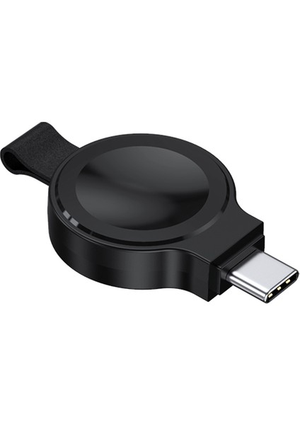 Apple Watch Series 1-8 Mini Manyetik Kablosuz Şarj Pedi Akıllı Saat Şarj Cihazı Usb-C Fişli - Siyah JJT-X52 (Yurt Dışından)