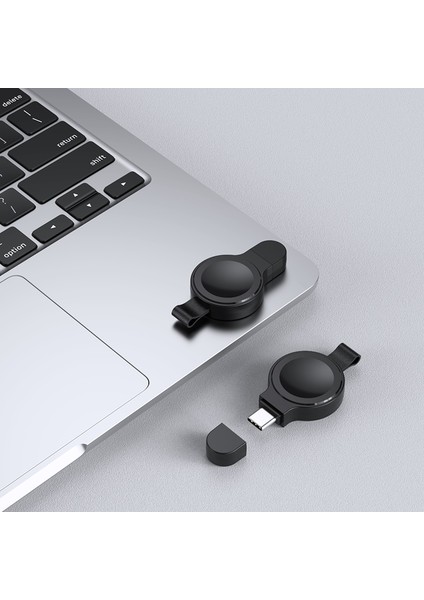 Apple Watch Series 1-8 Mini Manyetik Kablosuz Şarj Pedi Akıllı Saat Şarj Cihazı Usb-C Fişli - Siyah JJT-X52 (Yurt Dışından) modelleri