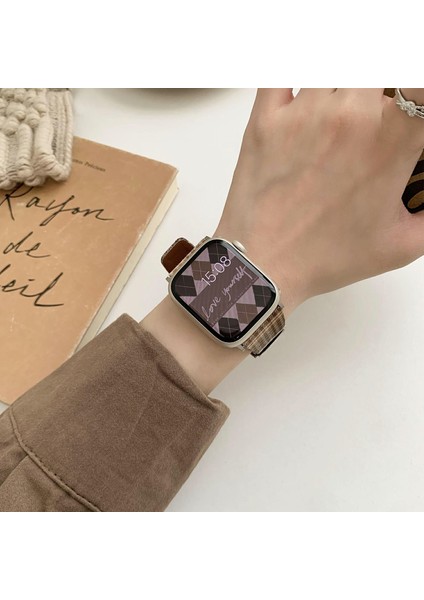 Apple Watch Series 10 46MM/ULTRA 2 Ultra 49MM/SERIES 9 8 7 45MM/SE (2023) Se (2022) Se 6 5 4 44MM/3 2 1 42MM-STIL 2 Için Ekose Yün Kayış (Yurt Dışından) fiyatları