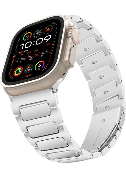 Apple Watch Series 10 42MM/9 8 7 41MM/SE (2023) Se (2022) Se 6 5 4 40MM/3 2 1 38MM Spor Saat Kayışı Çinko Alaşımlı Bilek Bandı-Gümüş (Yurt Dışından) modelleri