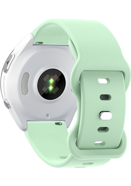 Evrensel 18 mm Düz Renkli Silikon Kayış Şeklinde Tokalı Akıllı Saat Kordonu - Turkuaz (Yurt Dışından)