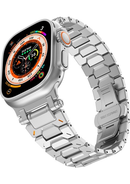 Apple Watch Series 10 46MM/ULTRA 2/ultra 49MM/SERIES 9 8 7 45MM/SE (2023) Se (2022) Se 6 5 4 44MM/3 2 1 42MM Saat Kayışı ve Aletli Gümüş (Yurt Dışından) modelleri