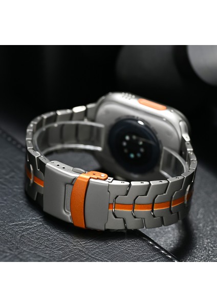 Apple Watch Series 10 42MM/9 8 7 41MM/SE (2023) Se (2022) Se 6 5 4 40MM/3 2 1 38MM Için Titanyum Alaşımlı Saat Kayışı - Gümüş (Yurt Dışından) modelleri