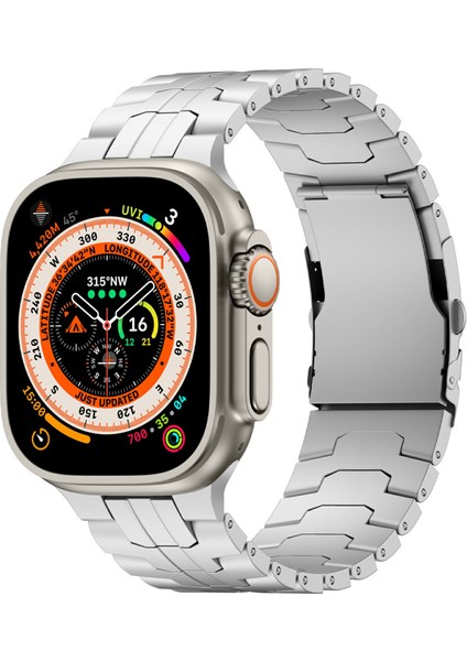 Apple Watch Series 10 42MM/9 8 7 41MM/SE (2023) Se (2022) Se 6 5 4 40MM/3 2 1 38MM Için Titanyum Alaşımlı Saat Kayışı - Gümüş (Yurt Dışından) fırsatları