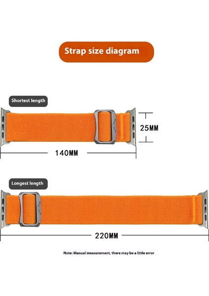 Apple Watch Series 10 46MM/ULTRA 2/ultra 49MM/SERIES 9 8 7 45MM/SE (2023) Se (2022) Se 6 5 4 44MM/3 2 1 42MM Bant Için Naylon Kayış - Siyah (Yurt Dışından) modelleri