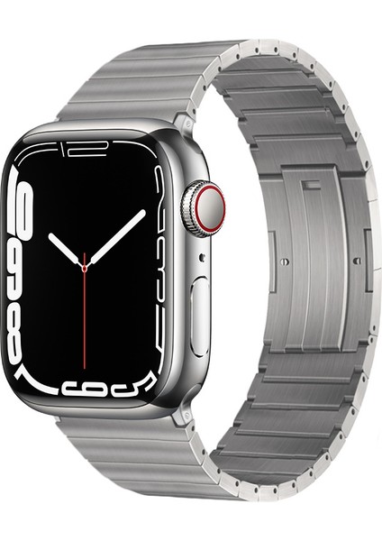 Apple Watch Series 10 42MM/9 8 7 41MM/SE (2023) Se (2022) Se 6 5 4 40MM/3 2 1 38MM Titanyum Alaşımlı Saat Kayışı - Gümüş (Yurt Dışından) fiyatları