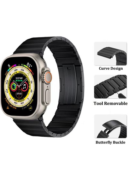 Apple Watch Series 10 42MM/9 8 7 41MM/SE (2023) Se (2022) Se 6 5 4 40MM/3 2 1 38MM Titanyum Alaşımlı Saat Kayışı - Gümüş (Yurt Dışından) fırsatları