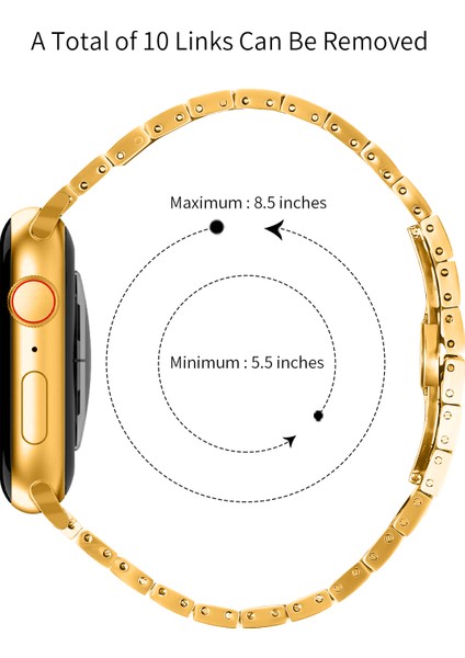 Apple Watch Series 10 42MM/9 8 7 41MM/SE (2023) Se (2022) Se 6 5 4 40MM/3 2 1 38MM Paslanmaz Çelik Kayış-Altın+Gümüş (Yurt Dışından) fırsatları