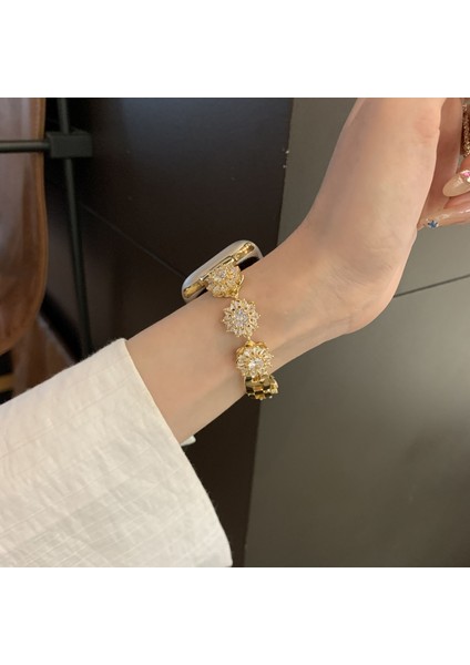 Apple Watch Series 10 42MM/9 8 7 41MM/SE (2023) Se (2022) Se 6 5 4 40MM/3 2 1 38MM Zirkonyum Bileklik - Altın (Yurt Dışından) modelleri