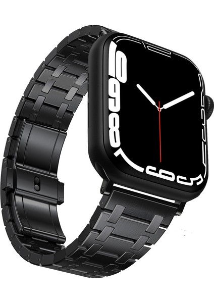 Apple Watch Series 10 42MM/9 8 7 41MM/SE (2023) Se (2022) Se 6 5 4 40MM/3 2 1 38MM Saat Kayışı Titanyum Alaşımlı Bant-Siyah (Yurt Dışından) modelleri