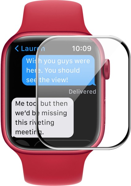 Enkay Hat Prınce Tam Kapsama 3D Kavisli Yumuşak Pc Kenar + Çizilmez Pmma Temperli Cam Ekran Koruyucu Apple Watch Series 7 45MM Için (Yurt Dışından)