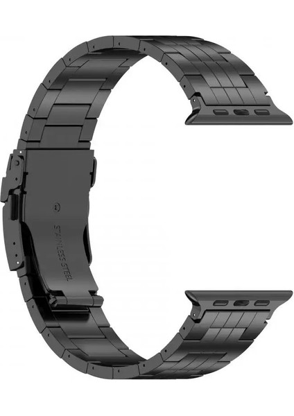 Apple Watch 10 46MM/ULTRA 2/ultra 49MM/9 8 7 45MM/SE (2023) Se (2022) Se 6 5 4 44MM/3 2 1 42MM 5 Boncuklu Titanyum Alaşımlı Kayış - Siyah (Yurt Dışından) modelleri