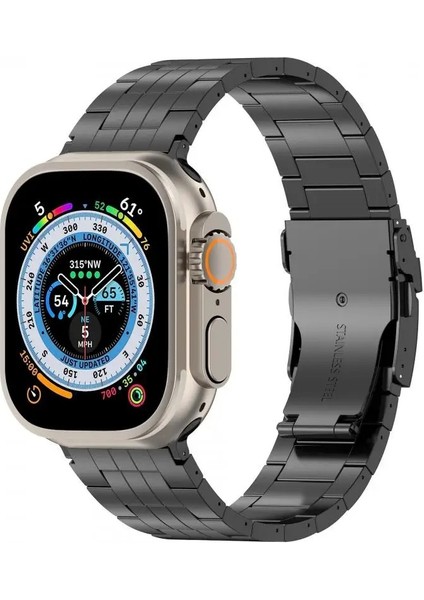 Apple Watch 10 46MM/ULTRA 2/ultra 49MM/9 8 7 45MM/SE (2023) Se (2022) Se 6 5 4 44MM/3 2 1 42MM 5 Boncuklu Titanyum Alaşımlı Kayış - Siyah (Yurt Dışından) indirimleri