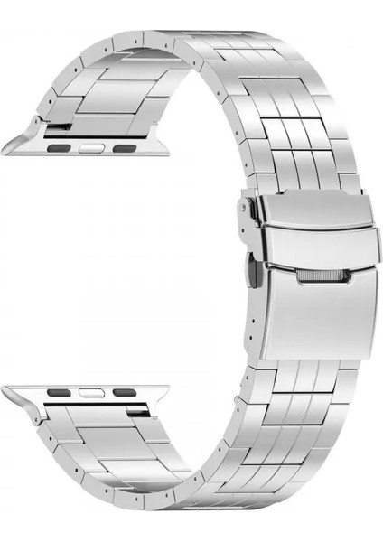 Apple Watch 10 46MM/ULTRA 2/ultra 49MM/9 8 7 45MM/SE (2023) Se (2022) Se 6 5 4 44MM/3 2 1 42MM 5 Boncuklu Titanyum Alaşımlı Kayış - Gümüş (Yurt Dışından) fırsatları